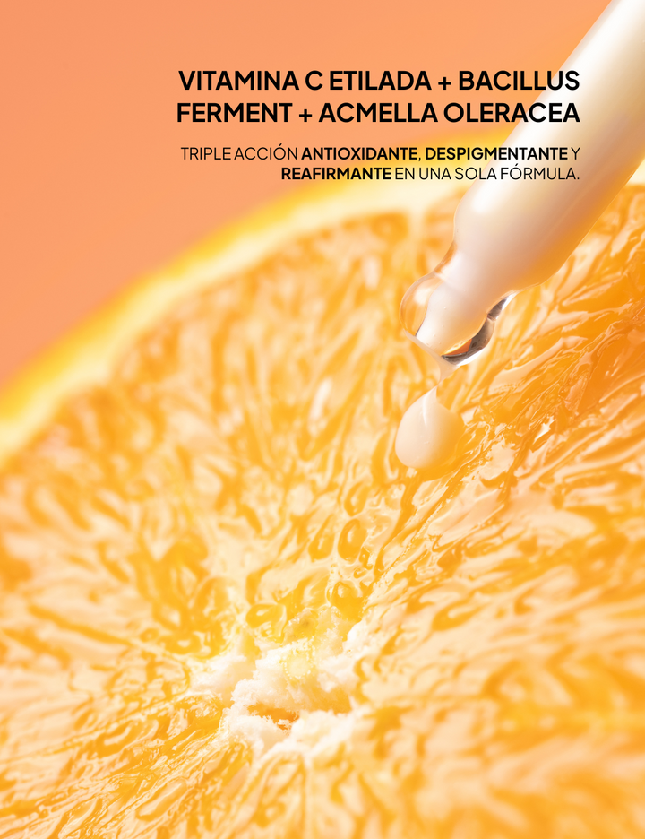 El C Vitamin 30ml de Sublime Oils contiene Vitamina C Etilada + Bacillus Ferment + Acmella Oleracea