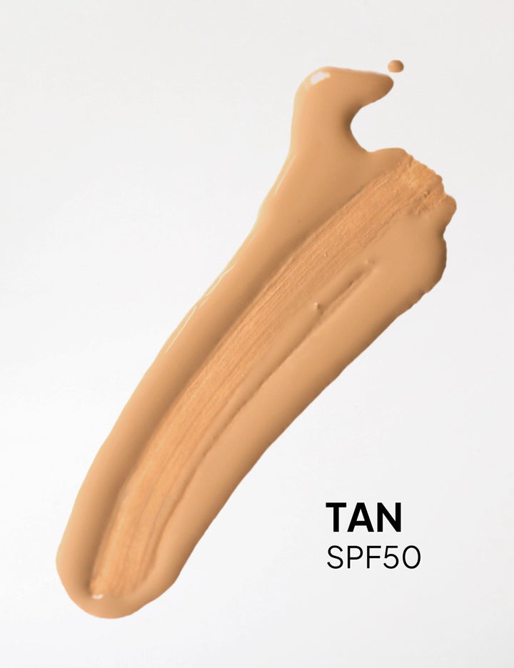 Muestra del tono Tan del protector solar Colorescience Sunforgettable Total Protection Flex SPF50 aplicado sobre la piel